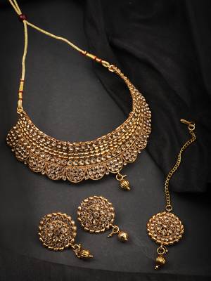 Gold cubic zirconia chokers 1