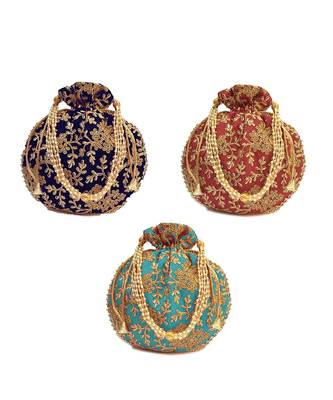 Vintage Gulley Womens Ethnic and Traditional Hand-Held Potli for Giffting and Weddings 1