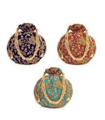 Vintage Gulley Womens Ethnic and Traditional Hand-Held Potli for Giffting and Weddings