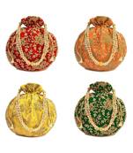 Vintage Gulley Womens Ethnic and Traditional Hand-Held Potli for Giffting and Weddings