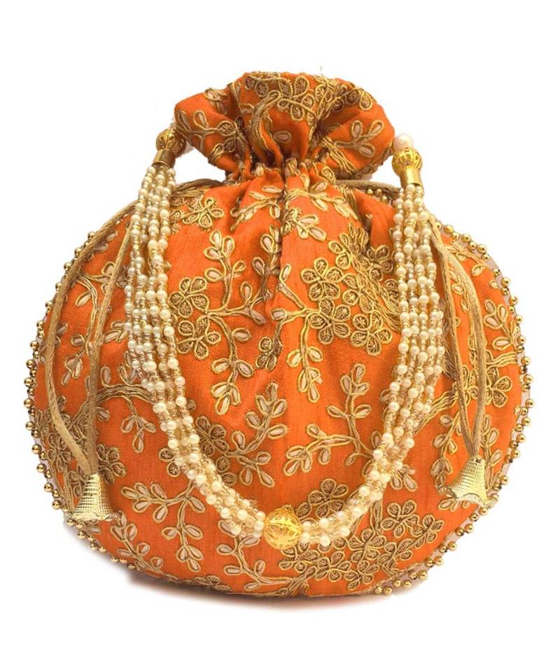 Vintage Gulley Womens Ethnic and Traditional Hand-Held Potli for Giffting and Weddings