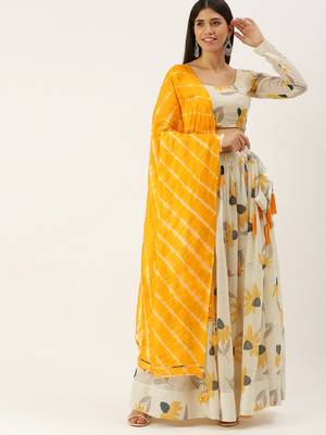 Yellow Color Georgette Lehenga Choli With Dupatta  5