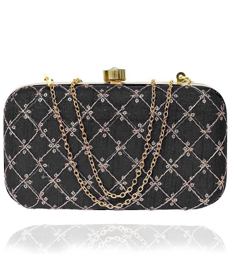 Vintage Gulley Web Style Clutch - Black