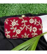 Vintage Gulley Velvet Clutch - Red