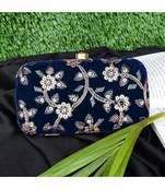 Vintage Gulley Velvet Clutch - Blue