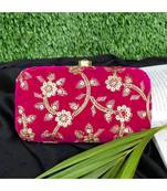 Vintage Gulley Velvet Clutch - Pink