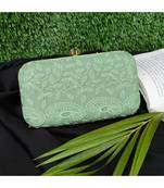 Vintage Gulley Chikan Embroidery Women's Clutch - Green