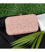 Vintage Gulley Chikan Embroidery Women's Clutch - Light Pink