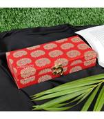 Vintage Gulley Fabric and Wooden Decorative, Shagun, Jewelry Box for Wedding|Gift Box (Red-Silver)