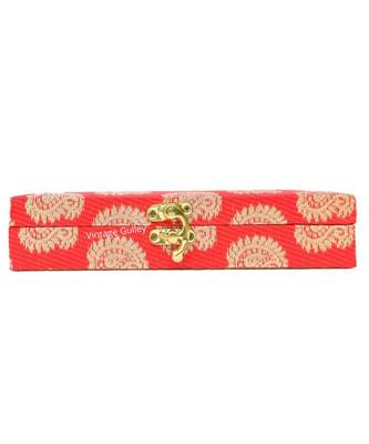 Vintage Gulley Fabric and Wooden Decorative, Shagun, Jewelry Box for Wedding|Gift Box (Red-Silver) 4