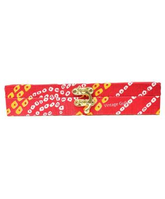 Vintage Gulley Bhandej Fabric and Wooden Decorative Cash, Shagun, Jewelry Box for Wedding|Gift Box (Red) 2
