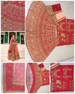 red color Designer Bangalore silk Lehenga choli 2