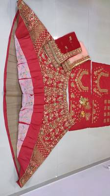 red color Designer Bangalore silk Lehenga choli 4