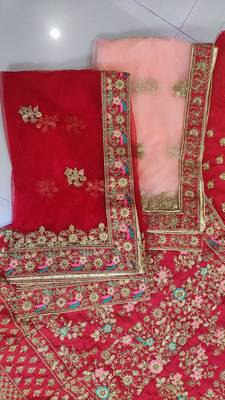 red color Designer Bangalore silk Lehenga choli 7