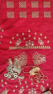 red color Designer Bangalore silk Lehenga choli 9