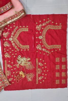 red color Designer Bangalore silk Lehenga choli 10