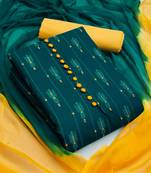 Dark-teal printed cotton salwar