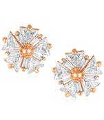  Sukai Jewels EthnicTraditional Western Flower Design Diamond Studded Daily Wear Stud Earring for Women and Girls