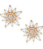  Sukai Jewels EthnicTraditional Western Flower Design Diamond Studded Daily Wear Stud Earring for Women and Girls