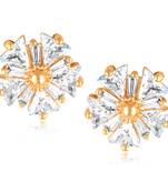  Sukai Jewels EthnicTraditional Western Flower Design Diamond Studded Daily Wear Stud Earring for Women and Girls