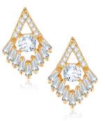  Sukai Jewels EthnicTraditional Western Flower Design Diamond Studded Daily Wear Stud Earring for Women and Girls
