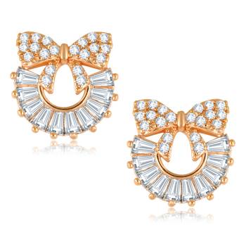  Sukai Jewels EthnicTraditional Western Bow Design Diamond Studded Daily Wear Stud Earring for Women and Girls 1