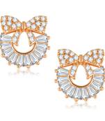 Sukai Jewels EthnicTraditional Western Bow Design Diamond Studded Daily Wear Stud Earring for Women and Girls