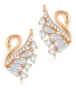  Sukai Jewels EthnicTraditional Western Swan Design Diamond Studded Daily Wear Stud Earring for Women and Girls