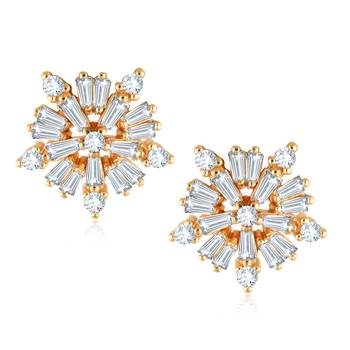  Sukai Jewels EthnicTraditional Western Flower Design Diamond Studded Daily Wear Stud Earring for Women and Girls 1