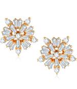  Sukai Jewels EthnicTraditional Western Flower Design Diamond Studded Daily Wear Stud Earring for Women and Girls