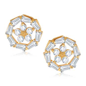  Sukai Jewels EthnicTraditional Western Flower Design Diamond Studded Daily Wear Stud Earring for Women and Girls 1