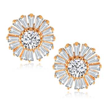  Sukai Jewels EthnicTraditional Western Flower Design Diamond Studded Daily Wear Stud Earring for Women and Girls 1