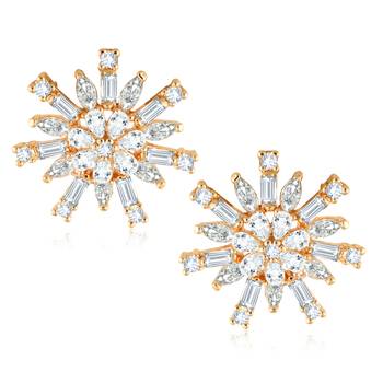  Sukai Jewels EthnicTraditional Western Flower Design Diamond Studded Daily Wear Stud Earring for Women and Girls 1