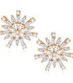  Sukai Jewels EthnicTraditional Western Flower Design Diamond Studded Daily Wear Stud Earring for Women and Girls