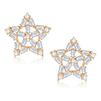Sukai Jewels Ethnic Traditional Western Star Design Diamond Studded Daily Wear Stud Earring for Women and Girls 1