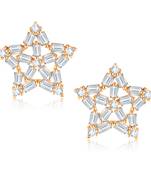 Sukai Jewels Ethnic Traditional Western Star Design Diamond Studded Daily Wear Stud Earring for Women and Girls