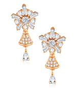 Sukai Jewels Ethnic Traditional Western Flower Design Diamond Studded Daily Wear Stud Earring for Women and Girls