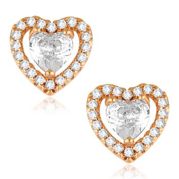Sukai Jewels Ethnic Traditional Western Heart Design Diamond Studded Daily Wear Stud Earring for Women and Girls 1