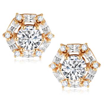Sukai Jewels Ethnic Traditional Western Flower Design Diamond Studded Daily Wear Stud Earring for Women and Girls 1