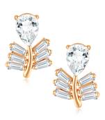 Sukai Jewels Ethnic Traditional Western Flower Design Diamond Studded Daily Wear Stud Earring for Women and Girls