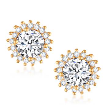 Sukai Jewels Ethnic Traditional Western Flower Design Diamond Studded Daily Wear Stud Earring for Women and Girls 1