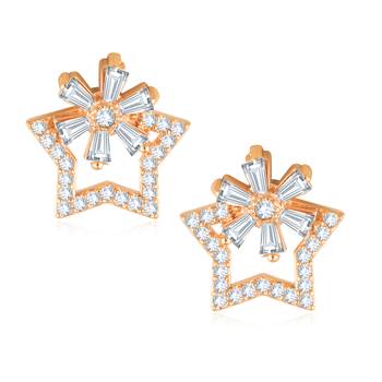 Sukai Jewels Ethnic Traditional Western Flower Design Diamond Studded Daily Wear Stud Earring for Women and Girls 1