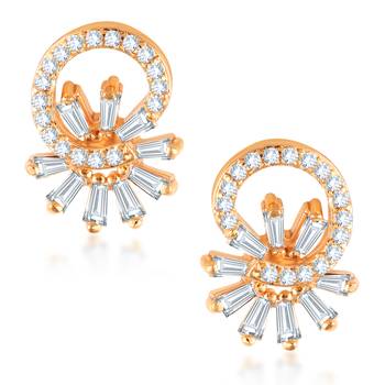 Sukai Jewels Ethnic Traditional Western Flower Design Diamond Studded Daily Wear Stud Earring for Women and Girls 1