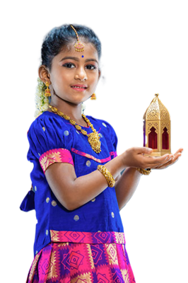 Shivangi Girls Pink Golden Yendhra Pattu Pavadai 4