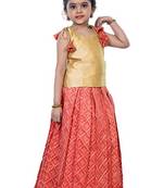 Shivangi Girls Peach Hanging Star Lehenga Pattu Pavadai
