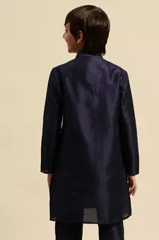 Deep Blue Art Silk Kurta For Boys