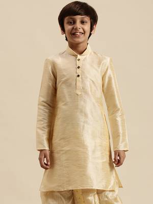 Deep Blue Art Silk Kurta For Boys 1