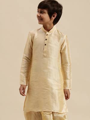 Deep Blue Art Silk Kurta For Boys 2