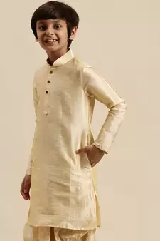 Deep Blue Art Silk Kurta For Boys