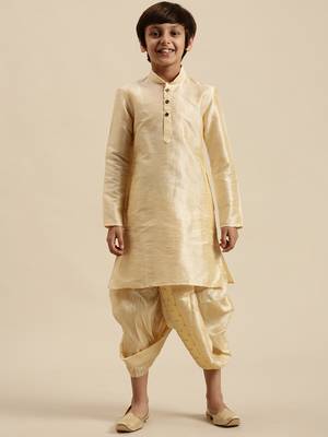 Deep Blue Art Silk Kurta For Boys 5